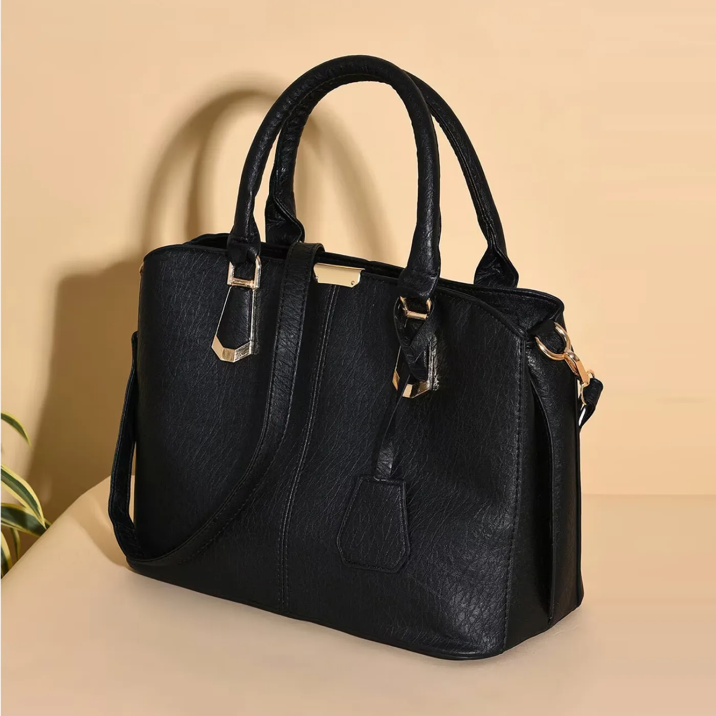 ^sitename% Women's Leather Handbag (Black) Women's Leather Handbag (Black)