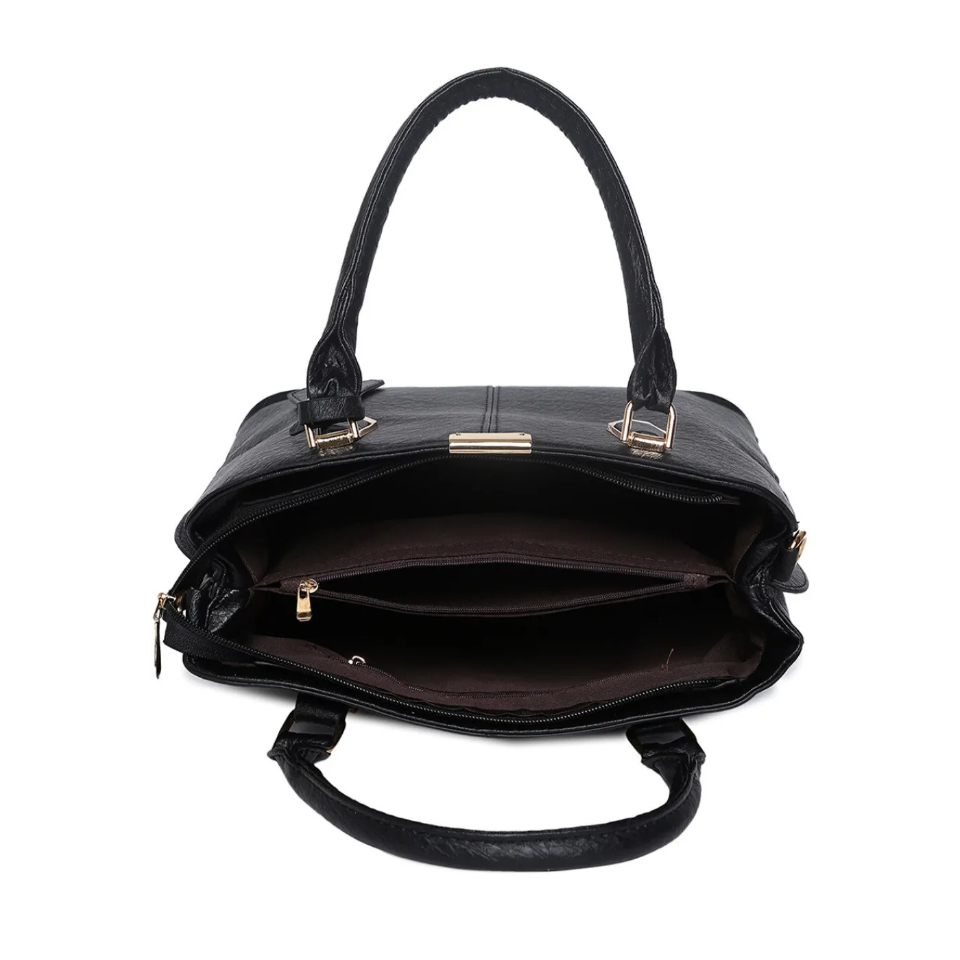 ^sitename% Women's Leather Handbag (Black) Women's Leather Handbag (Black) - obrazek 4